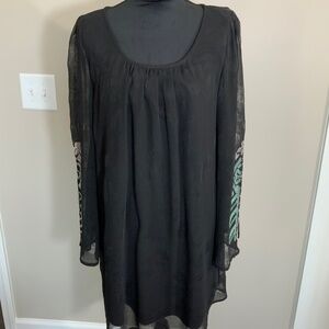 Umgee USA Women’s Black Long Sleeve Dress – Size 1XL – Cotton Blend (C114)